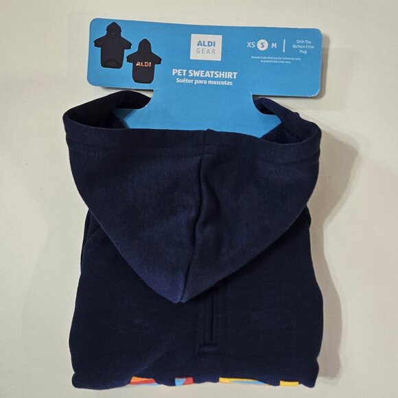 ALDI Gear Pet Dog Dark Blue Hoodie Sweatshirt 2024  Size SMALL NWT - Picture 2 of 13